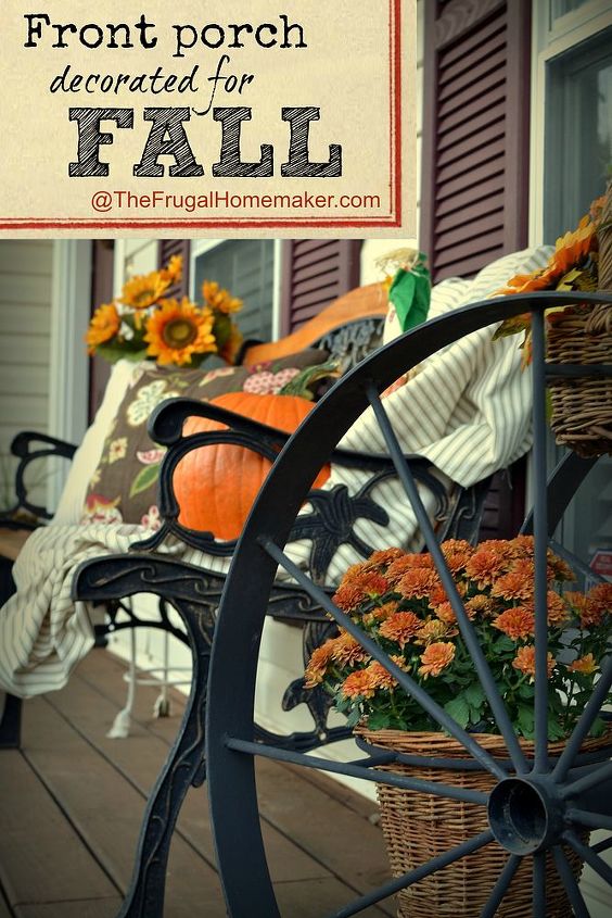 fall front porch, curb appeal, porches, seasonal holiday decor, Front porch decorated for fall