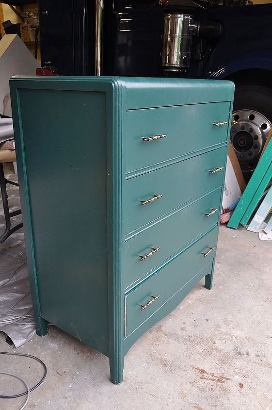 jolly green dresser redo, painted furniture