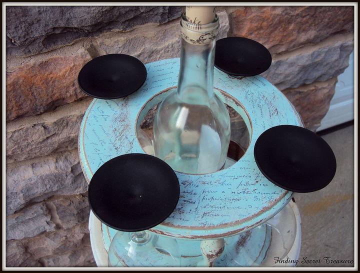 diy chalkboard wine glasses and a distressed holder, chalk paint, chalkboard paint, crafts