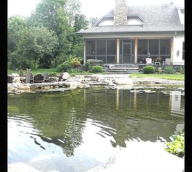 the construction and design of a large pond and waterfalls, landscape, outdoor living, ponds water features, pool designs