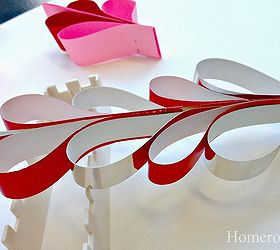 paper strip hearts and heart wreaths, crafts, Add 2 more strips to the bottom and repeat