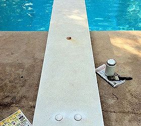 chalk paint chevron stripe diving board w video, chalk paint, crafts, painting, Before Your basic ugly diving board