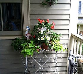 hometour to grandmother s house we go, bathroom ideas, bedroom ideas, home decor, living room ideas, repurposing upcycling, A little balcony vignette Love the duck