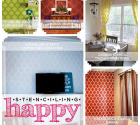 stenciling happy, painting