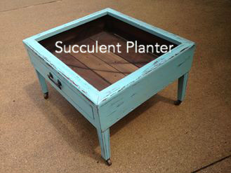 succulent plant holder, painted furniture, repurposing upcycling, Completed Succulent Planter