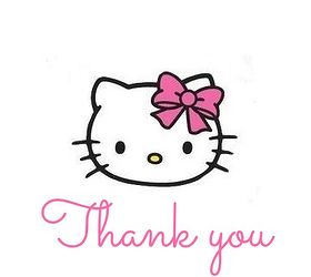 hello kitty birthday party, crafts, mason jars, Hello Kitty Thank you Tags