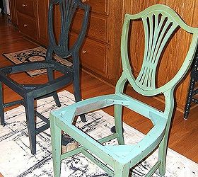 painting over 1960 s antiqued chairs, chalk paint, painted furniture, I cleaned each chair with Krud Kutter I was surprised at how much of the antiquing glaze came in this step