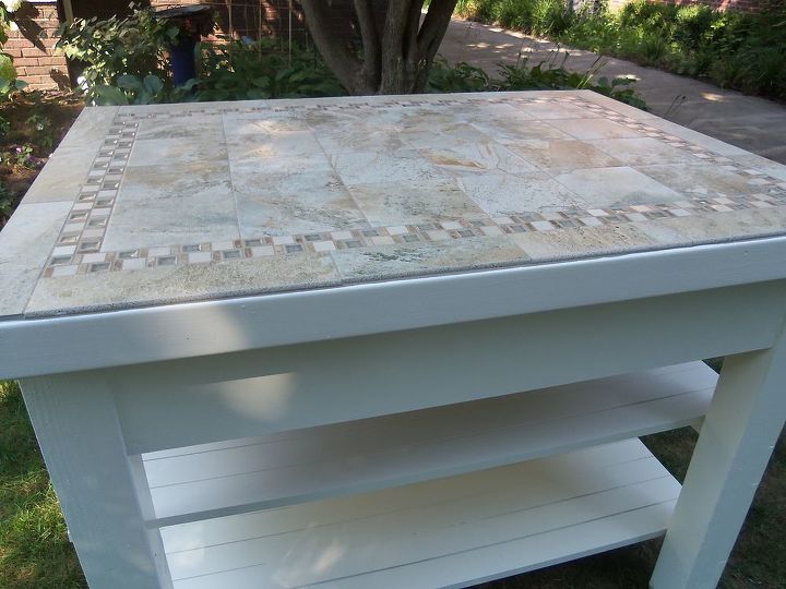 diy, diy, woodworking projects, We added Daltile to the top making it sturdy and heat resistant
