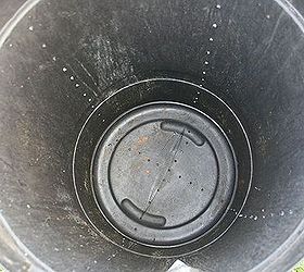 diy trash can compost bin, composting, gardening, go green, This is a better glimpse of what your holes should look like when you ve completed them all