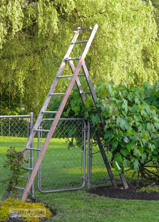 my little good luck garden ladder arbour made in minutes, gardening, landscape, outdoor living, repurposing upcycling