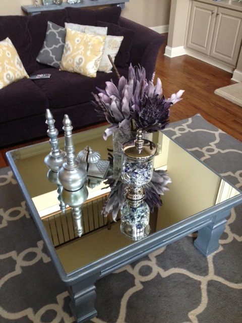 i can t stop looking at my mirrored furniture, painted furniture, Nikki made Mirrored Table
