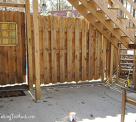 see how i spruced up a dirty shady outdoor space, decks, outdoor living, Before