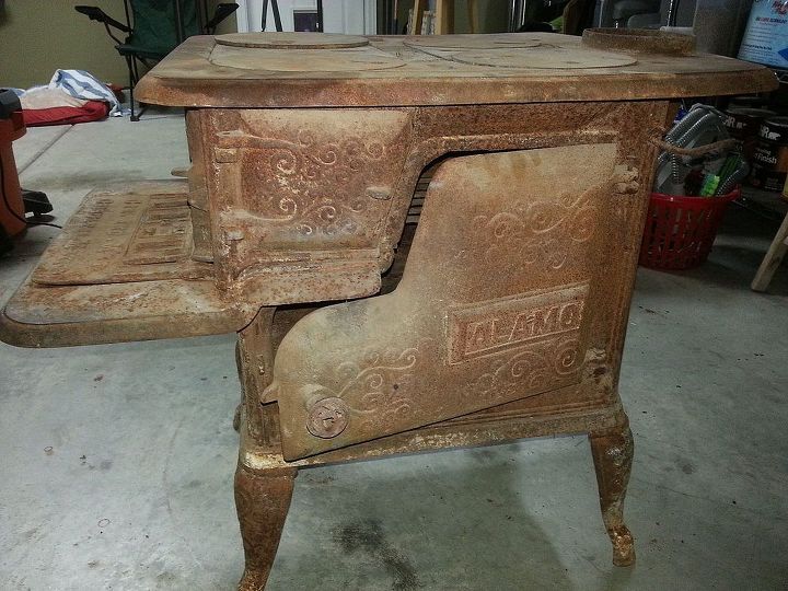 q how to restore an old cast iron wood burning stove, diy, how to, painted furniture, repurposing upcycling