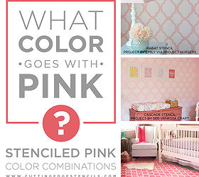 what color goes with pink stenciled pink color combinations, bedroom ideas, painting, wall decor