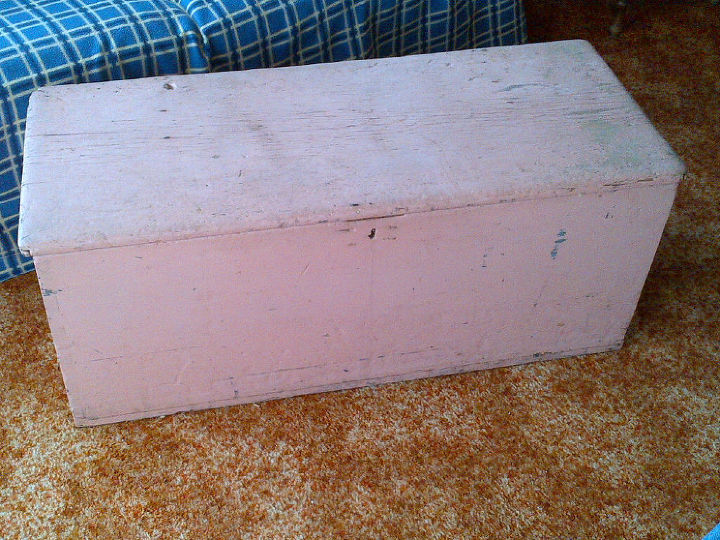 q painting a 1890 blanket box, painting, 1890 Crude Blanket Box