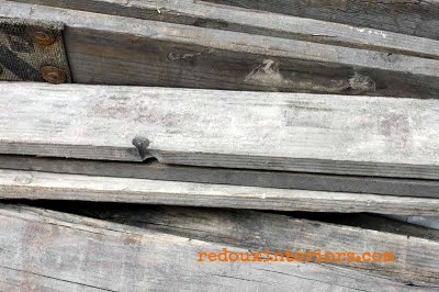 make your own plank topped outdoor farm table, diy, outdoor furniture, painted furniture, repurposing upcycling, woodworking projects, These planks literally came off the side of the road They were wood used to hold down large loads on a truck I cleaned them thoroughly then sanded them smooth
