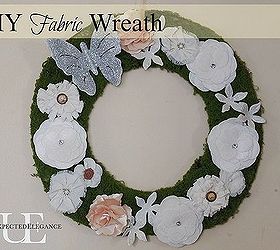 diy fabric flower wreath, crafts, flowers, wreaths