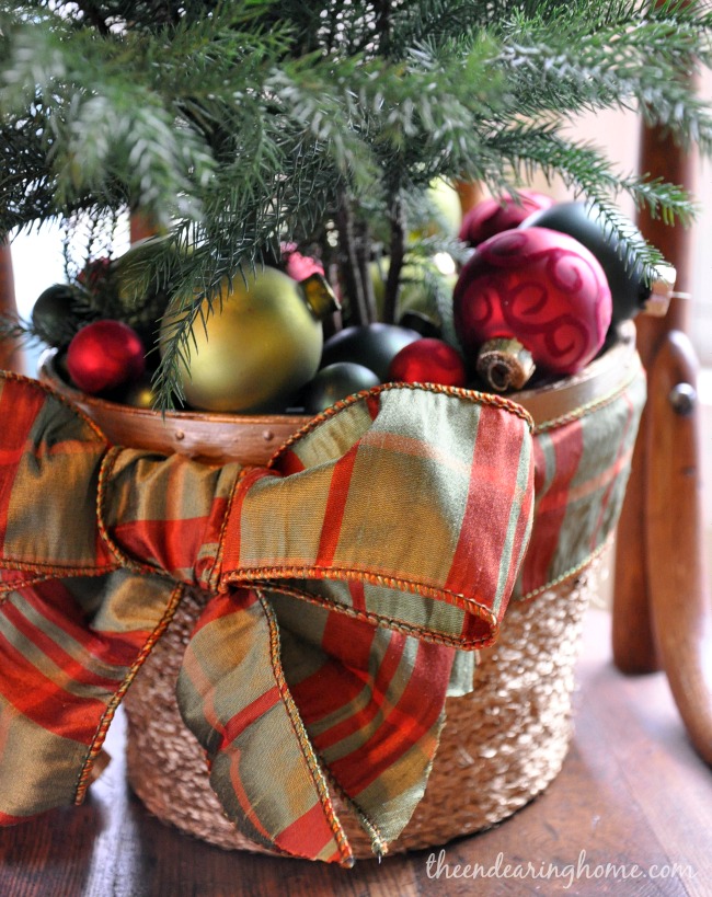 glammed up for the holiday bushel basket, crafts, seasonal holiday decor
