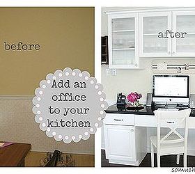 kitchen office, craft rooms, home decor, home improvement, home office, kitchen design, Before it was just an ugly wall