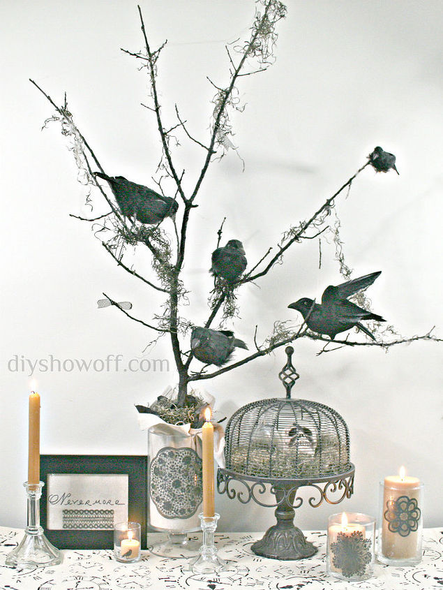 how to make a halloween nevermore tree, crafts, halloween decorations, seasonal holiday decor, Nevermore