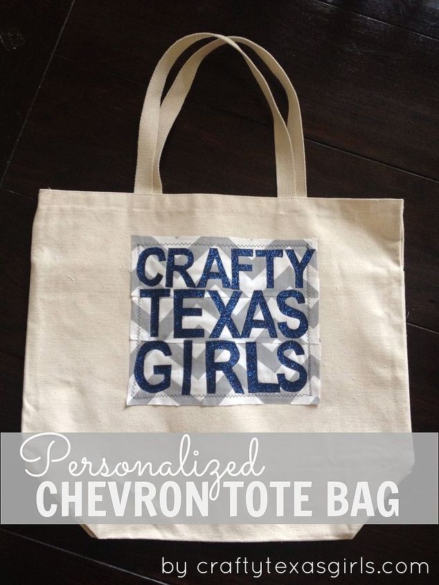 personalized chevron tote bag fun tutorial, crafts
