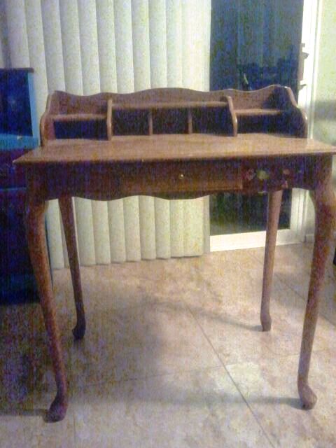 writing desk, chalk paint, painted furniture, Plain boring little desk with a drawer was completely nonfunctional because it did not have drawer glides or support of any kind