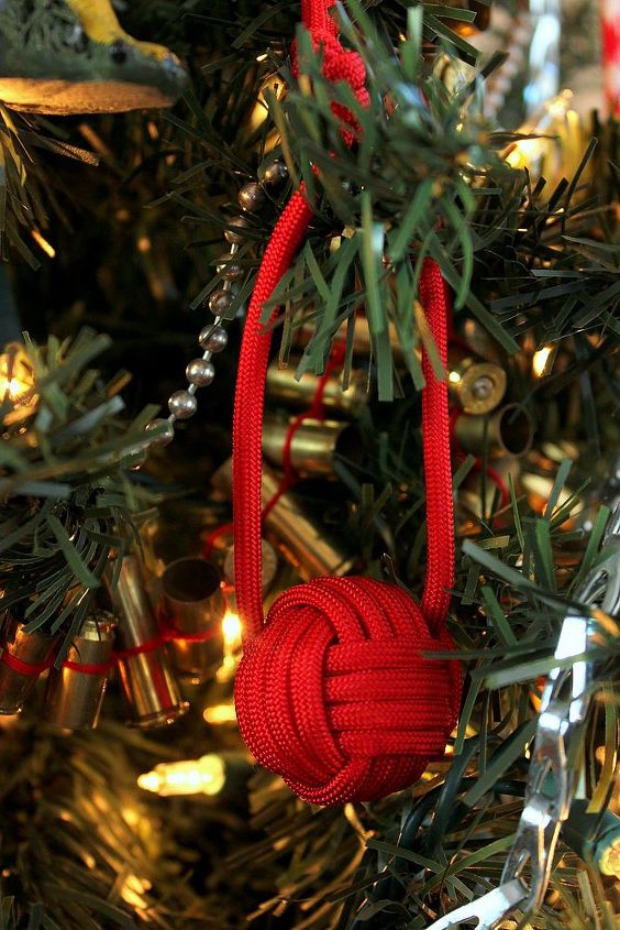 the man tree, christmas decorations, seasonal holiday decor, Paracord Monkey Fist Knot Bulb