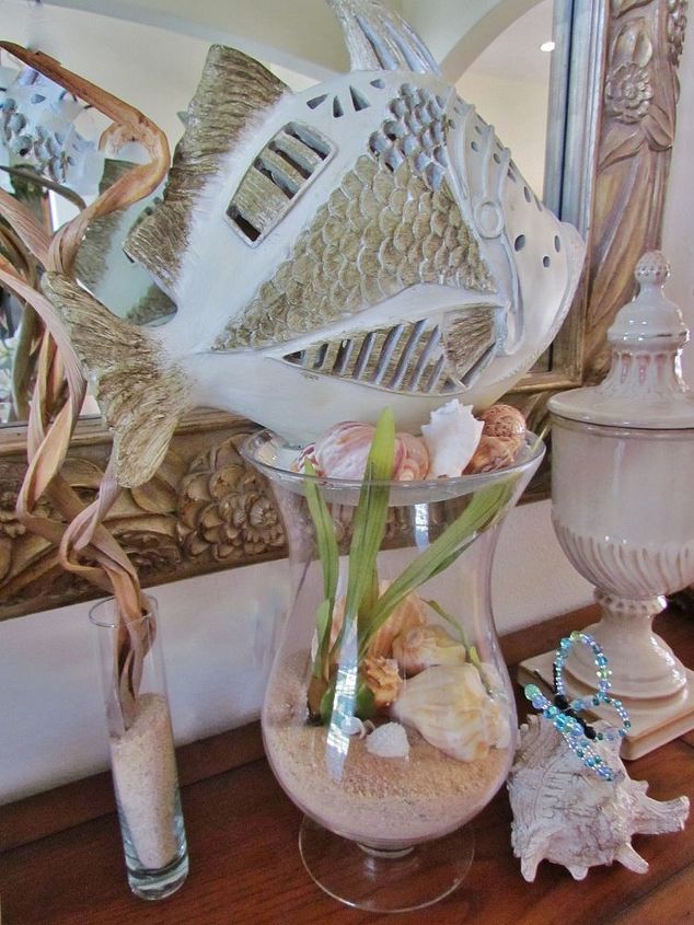 fish accent light wish i was at the beach, home decor, repurposing upcycling, Vignette ONE
