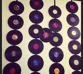 vinyl record wall, home decor, repurposing upcycling, wall decor
