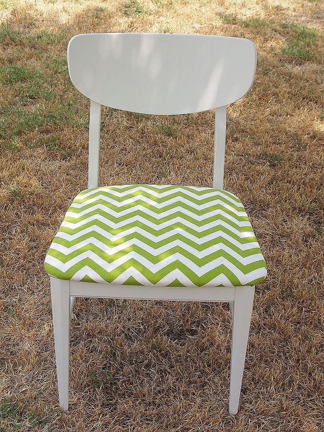 three different chair restyles with chevron, painted furniture, I loved the green
