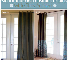 how to stencil moroccan inspired pattern ideas for curtains, home decor, painted furniture, reupholster, window treatments, How to stencil unique curtains and drapes using our Allover Pattern Stencils