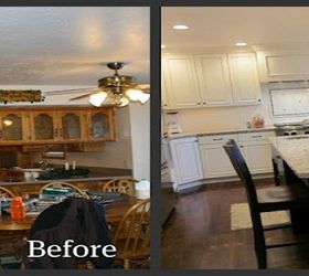 an amazing kitchen transformation, hardwood floors, home improvement, kitchen backsplash, kitchen design, kitchen island, Before L After R