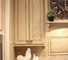 creating a french country kitchen cabinet finish using chalk paint, chalk paint, kitchen backsplash, kitchen cabinets, kitchen design, painting, I stil am working on finishing up the remainder of the cabinets but am just thrilled with how far our kitchen has come from where we first started