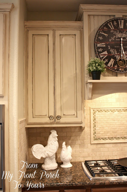 creating a french country kitchen cabinet finish using chalk paint, chalk paint, kitchen backsplash, kitchen cabinets, kitchen design, painting, I stil am working on finishing up the remainder of the cabinets but am just thrilled with how far our kitchen has come from where we first started
