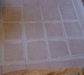 removing dried on grout and refreshing grout lines, cleaning tips, home maintenance repairs, tiling, I applied it with a toothbrush and then carefully wiped away the excess