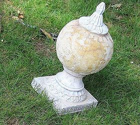 repurposed garden globe, crafts, gardening, repurposing upcycling, Original after taking off the chipped tile