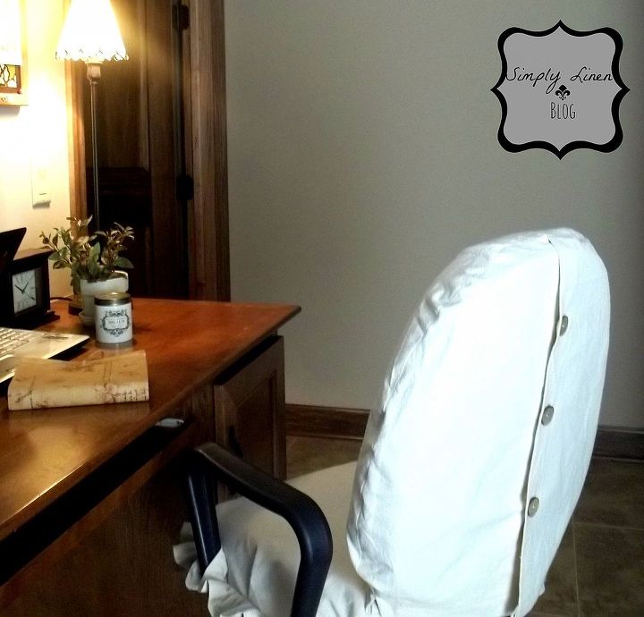 slipcovered desk chair tutorial, painted furniture