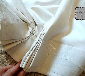 sewing pinch pleat panels, crafts, home decor, Fold fabric to create pleats and sew together with durable thread and needle