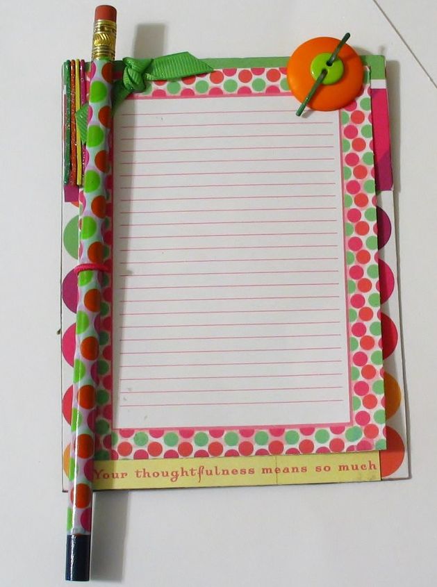 diy gift note pad with washi tape pencils, crafts