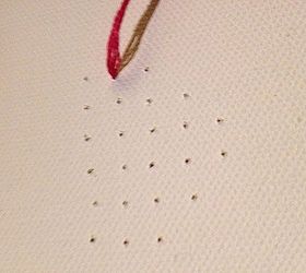 heart stitched canvas, crafts, seasonal holiday decor, valentines day ideas, Start making X s