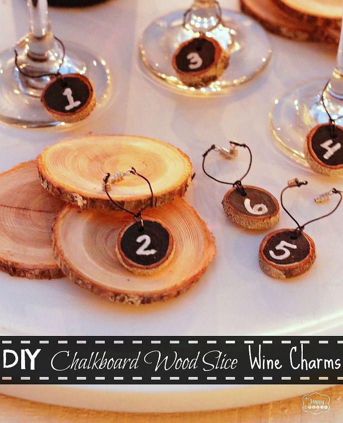 diy chalkboard wood round wine charms, chalkboard paint, crafts, DIY Chalkboard Wood Round Wine Charms