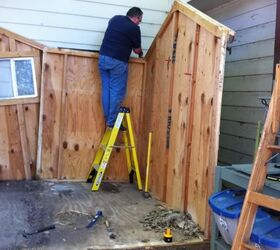 new gardening shed, diy, outdoor living, From there we just worked steadily as the pieces all came apart