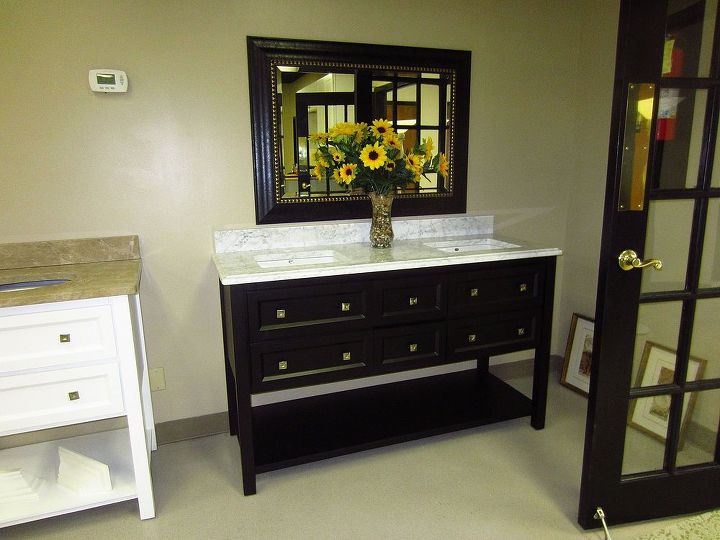 atlanta granite showroom, countertops, home improvement, kitchen design, kitchen island, Vanity with Arabascato marble