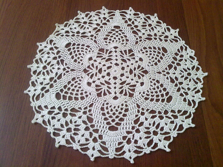 white round crochet doily, crafts, home decor