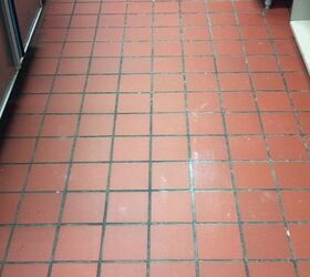 how to refinish a commericial tile floor to look like new, flooring, tile flooring, tiling, Commercial Tile Floor BEFORE