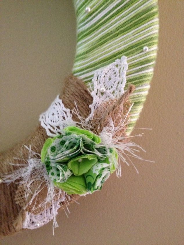 spring yarn and jute wreath, crafts, wreaths