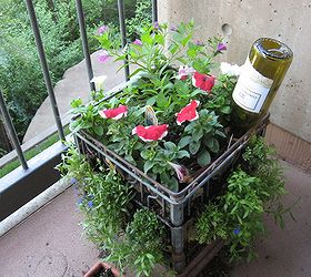 using plastic crates for gardening, gardening, raised garden beds, repurposing upcycling, urban living, compact and easy to move