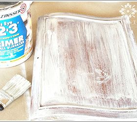 how to create a vintage glam finish for furniture, painted furniture, rustic furniture, Start off with primer for good adhesion and true metallic shine