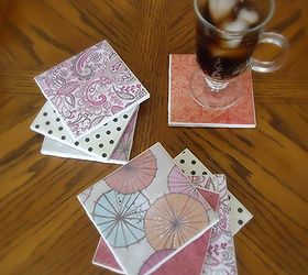 diy tile coasters easy and cheap, crafts, decoupage, They work great