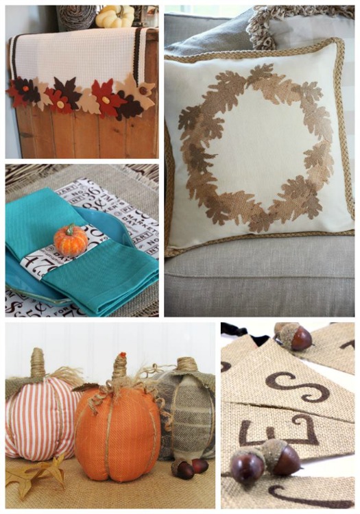 no sew fall burlap table setting, crafts, seasonal holiday decor, 5 bloggers show off their no sew projects for fall Pillows runners pumpkins banner and tablesetting